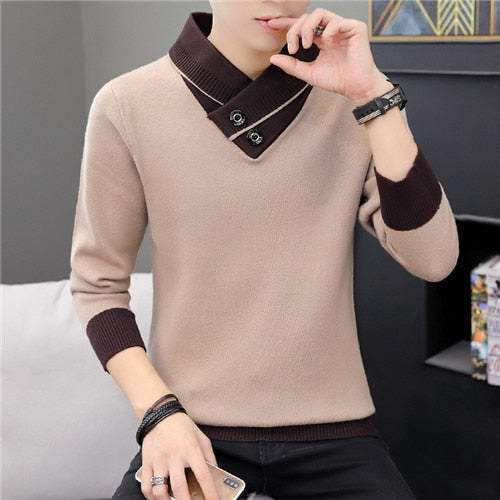 Men Autumn V-Neck Pullover Sweater